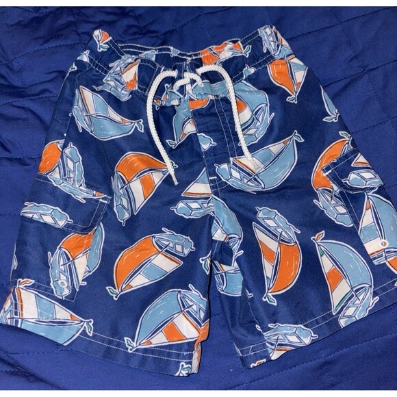 Janie and Jack Sailboat Swim Trunks 2T - Picture 1 of 6